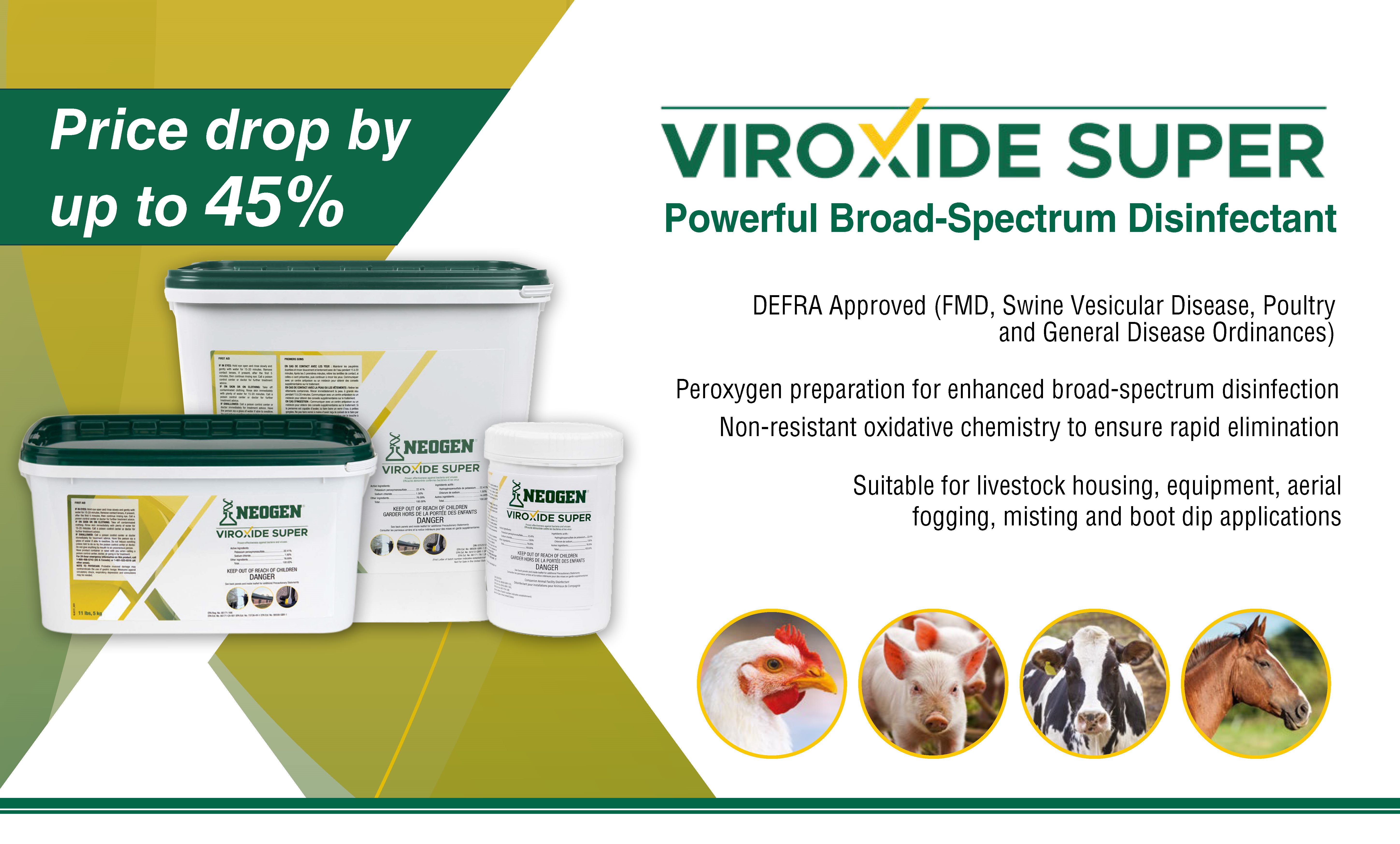 Price drop by up to 45% Powerful Broad-Spectrum Disinfectant