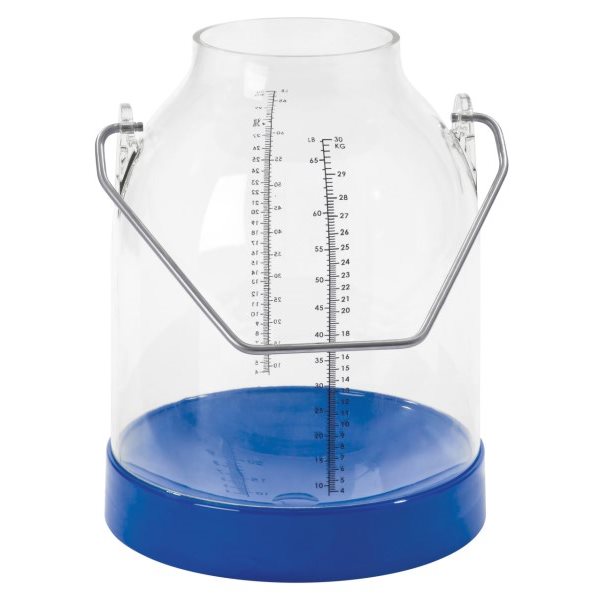 Milking pail blue with graduation 30 L