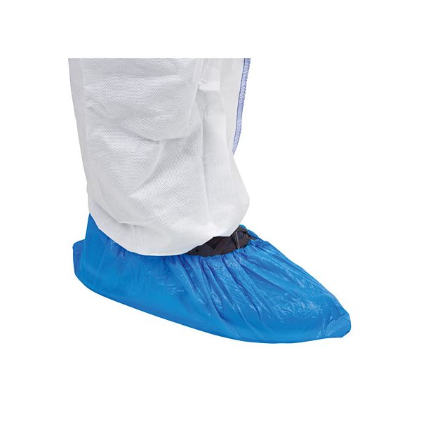 Disposable overshoes polyethylene blue pk / 100