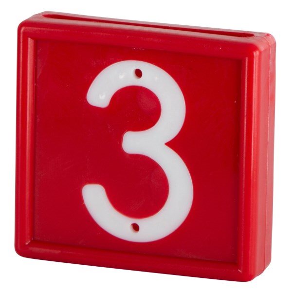 Numbering block standard red # 3