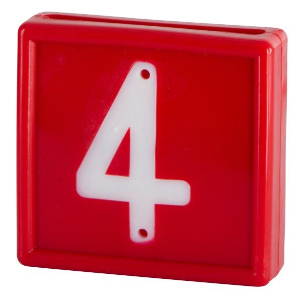 Numbering block standard red # 4