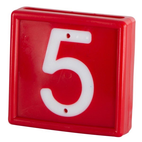 Numbering block standard red # 5