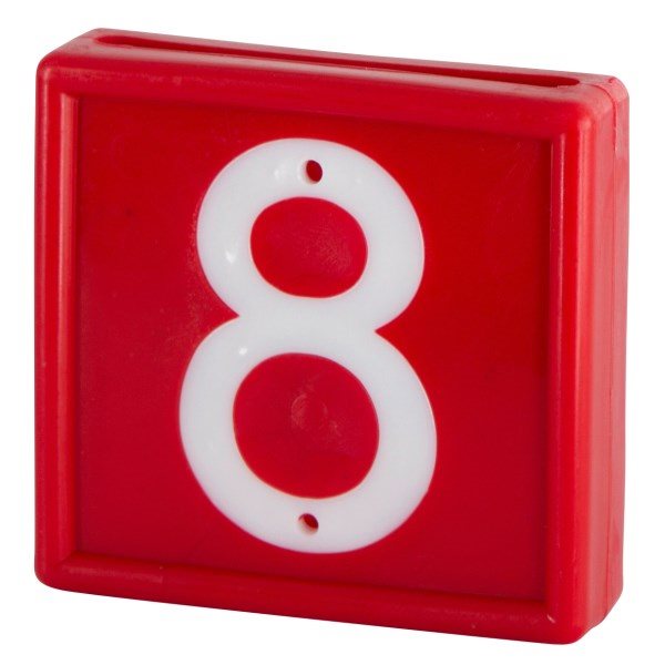 Numbering block standard red # 8