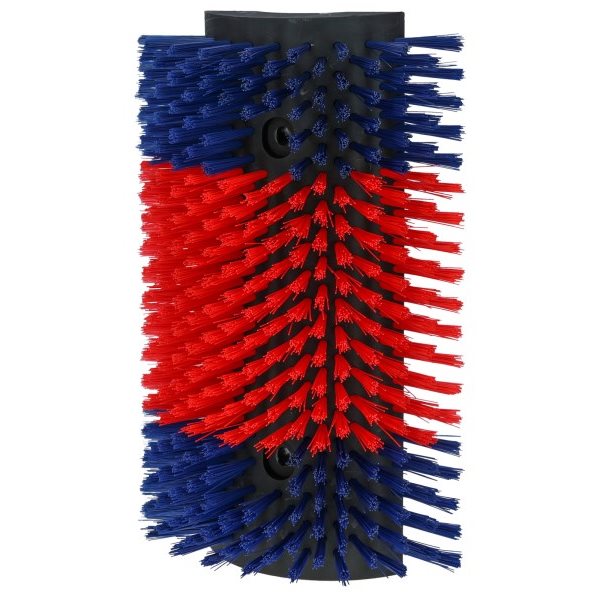 Semi-circular scratch brush blue & red XL