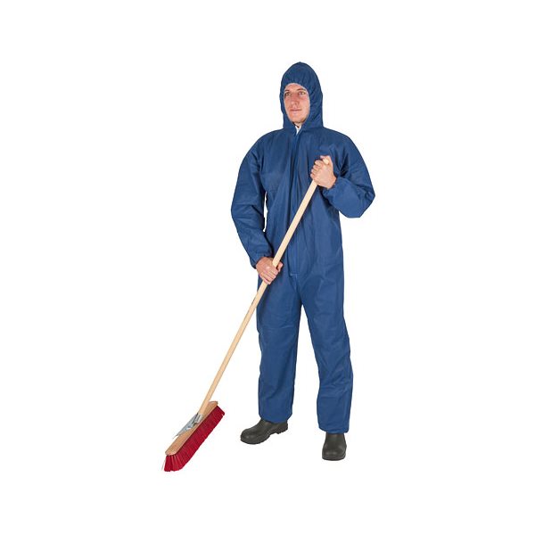 Disposable coverall with cap blue L