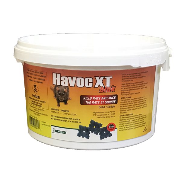 HAVOC-XT Rodent Control Blocks pk / 40 x 20g 800g