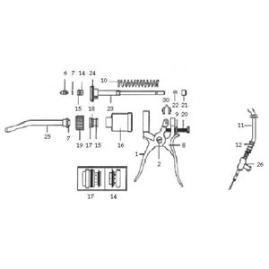 Parts for Syrvet self-refilling syringe with tube 10 ml IA000