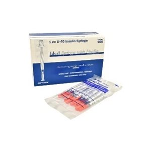 IDEAL 0.5 ml U-40 Insulin disp syringes -29g x 1 / 2" bte / 100