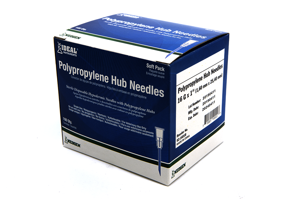 IDEAL disposable plastic hub needles box / 100